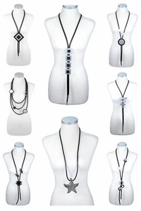 Kautschukkette Halskette Lagenlook Modeschmuck Viele Varianten XXL Damen Neu - Bild 1 von 98