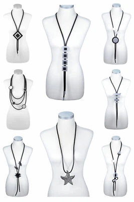Kautschukkette Halskette Lagenlook Modeschmuck Viele Varianten XXL Damen Neu - Bild 1 von 4