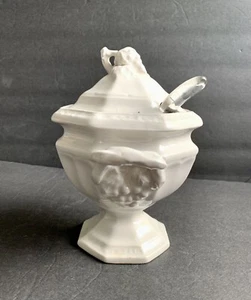 Vintage ROTE KLIPPE Eisenstein Soße Terrine weiß Sockel Glas Schöpfkelle Traube 3 Stück - Bild 1 von 12