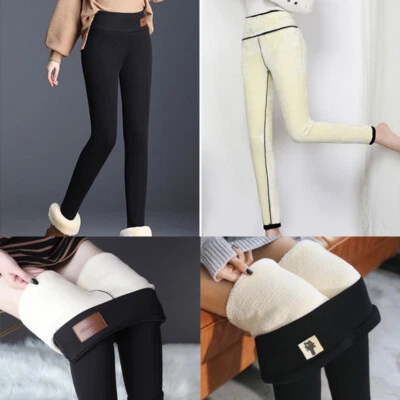 Womens Winter Warm Thick Fleece Flannel Lined Thermal Pants Trousers Sweatpants - Image 1 of 4