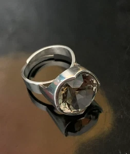 C. 1973 MJH MATTI J. HYVARINEN FINLAND SMOKY QUARTZ STERLING SILVER MCM RING - Picture 1 of 11