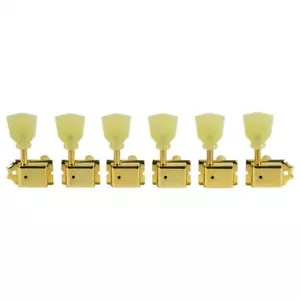KLUSON KDE-6B-G 6 In Line Tuners For GIBSON EXPLORER W/ Pearl Buttons Gold - Picture 1 of 6