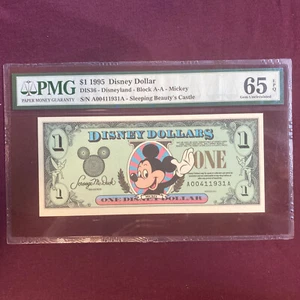 1995 Disney Dollar - 1 $ MICKEY MOUSE - Disneyland Block A-A PMG 65 EPQ DIS36 - Bild 1 von 2