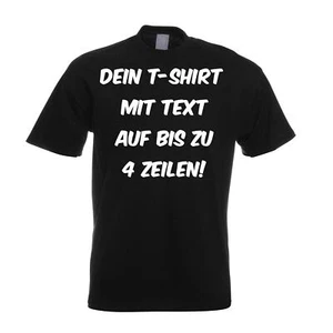 T-Shirt Herren - Aufdruck individuell - mit Wunschtext - Druck personalisiert - Picture 1 of 84