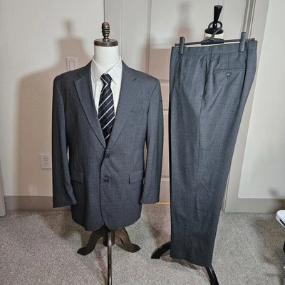 Jos A Bank 2 piezas 42L 100 % lana traje hombre pantalones 36x32 gris Foto 1 de 4