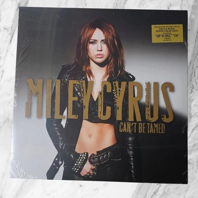 Miley Cyrus Can't Be Tamed Gold Black Dipped Vinyl LP Record Hyper Sticker New - Image 1 of 3