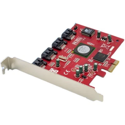 Hard disk storage array card PCI-E x1 four port SATA RAID expansion card SiL3124 - Image 1 of 4