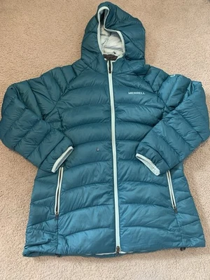 Merrell Puffer Jacket Women's Sz L Blue Full Zip Lightweight Packable - Image 1 of 4