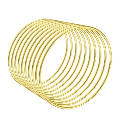 Metal Craft Hoops Rings 100mm(4") OD for DIY, Macrame Projects, Gold Tone 10pcs - image 1 of 4