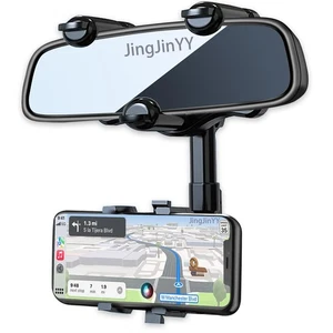 Rearview Mirror Phone Holder for Car, 360° Rotating Rear View Mount with Adju... - Picture 1 of 6