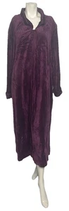 PARISIAN Intimates Women Purple Front Zip Shoulder Pads Nightgown Robe Size XL - Picture 1 of 6