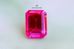 Bi-Color pitambari 14-15Ct Emerald Cut gemstone GGI Certified pitambari Stone - Picture 1 of 15