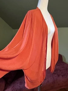 NEU Iandroiy Burnt Sienna 2XL orange lecker Jersey Fledermaus Cardigan Wickel Topper - Bild 1 von 19