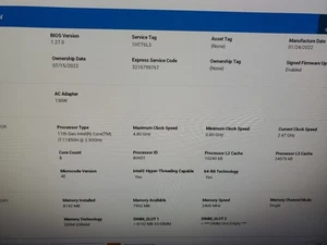 Dell Precision 5560 Laptop i7-11850H CPU + Quadro T1200 GPU Motherboard - Picture 1 of 14