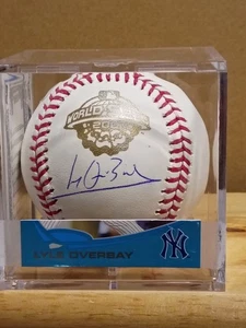 LYLE OVERBAY New York Yankees Firmado 2001 Serie Mundial Logo Béisbol (JSA) - Imagen 1 de 9