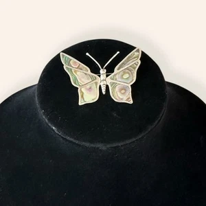 Vintage Iridescent Abalone Butterfly Brooch pin. - Picture 1 of 6