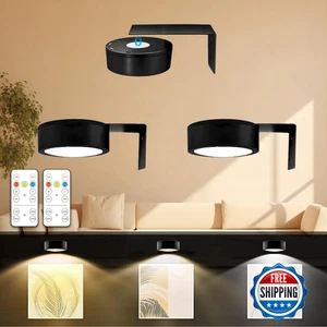 Arixinks 3-Pack LED Picture Light Battery Operated Remote 3 Colors Dimmable Wall - Picture 1 of 7
