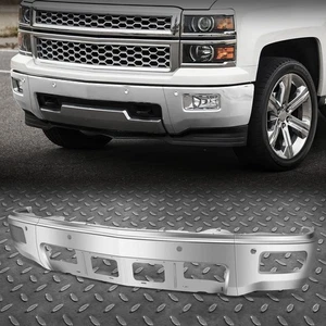For 14-15 Silverado 1500 Chrome Front Bumper Face Bar w/ Fog Light & Sensor Hole - Picture 1 of 6