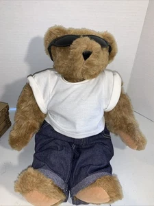 Vermont Teddybär Biker I Love Mom Tattoo, bewegliche Gliedmaßen Sonnenbrille Plüsch - Bild 1 von 8