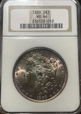 1889 Morgan Silver Dollar MS64 NGC Older Holder - Beautiful Toning. (lot 93) - Image 1 of 4