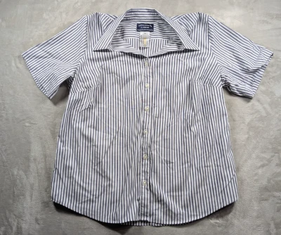 Lands’ End American Airlines Shirt 16W Blue White Stripe Button Front Uniform - Image 1 of 4