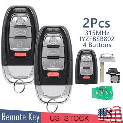 2 Llavero remoto sin llave para Audi A4 A5 Q5 4B 2010 2011 2012 2013 2014 2015 2016 Foto 1 de 4