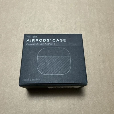 Funda de cuero negra Moment para Apple AirPods 3 NUEVA Foto 1 de 4