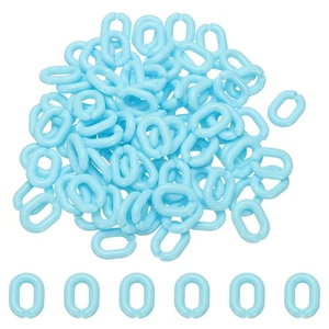 100 Pezzi Maglie Acriliche per Catena, Connettori Anelli di Collegamento 20mm, Azzurro - Foto 1 di 6
