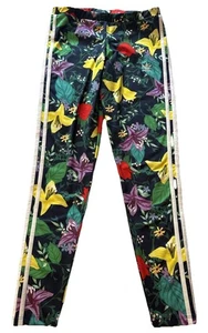 Adidas Climalite Floral Print Gym Leggings Size M (UK 14) Multicolour Flower - Picture 1 of 10