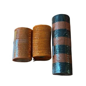 Mesh Ribbon Polyester Black Orange Metallic Decoration Halloween Fall READ - Picture 1 of 5