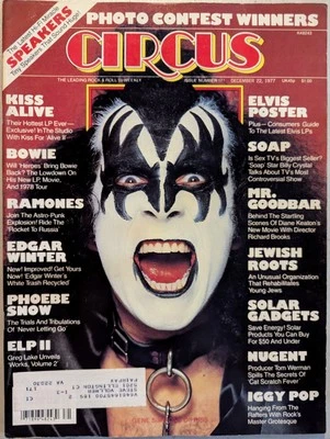 Circus Magazine December 1977 KISS, Bowie, Ramones, Edgar Winter, Elvis Poster - Image 1 of 4