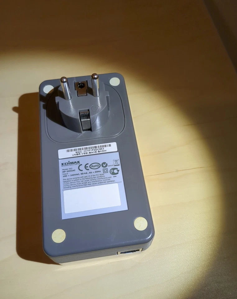 Der zweite Edimax HP-2002AC PowerLAN Adapter  - Bild 1 von 2