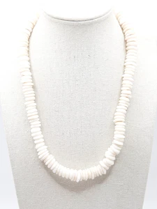 Glatte natürliche Puka Muschel Halskette 16" Vintage - Bild 1 von 6