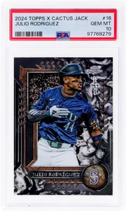 PSA 10 2024 Topps Chrome Cosmic x Cactus Jack #16 JULIO RODRIGUEZ Gem Mint Card - Picture 1 of 2