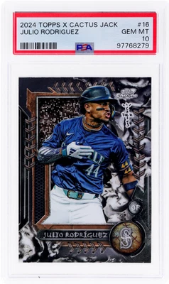 PSA 10 2024 Topps Chrome Cosmic x Cactus Jack #16 JULIO RODRIGUEZ Gem Mint Card - Image 1 of 2