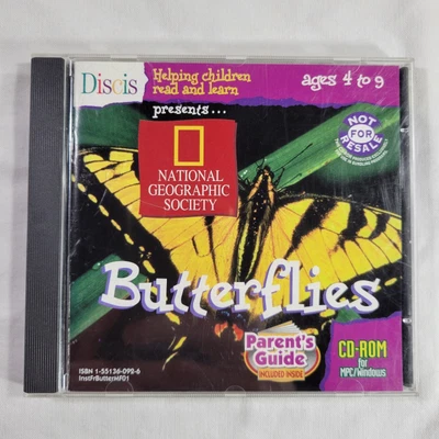 Discis National Geographic Society Butterflies CD-ROM 1994 For MPC Windows USED - Image 1 of 4
