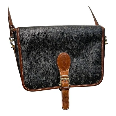 Bolso Bandolera Pollini Vintage Años 90 Bolso de Hombro Bolso de Mano Negro Marrón 9x7x2 Logo Foto 1 de 4