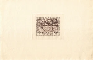 Aviation Poste par Ballon 1945 78 Aniv. Siege de Paris big brown proof (3578) - Picture 1 of 1