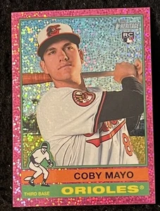 2025 Topps Heritage - Pink Sparkle Parallel - Coby Mayo - RC - #340 - Orioles - Picture 1 of 2