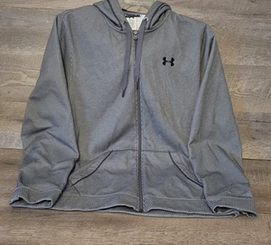 Under Armour Hoodie mit durchgehendem Reißverschluss grau lockere Passform Herren Größe Large - Bild 1 von 8