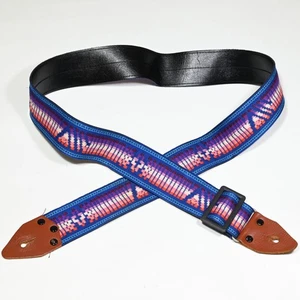 Vintage "ACE Gibson" Stil geflochten bestickt Gitarrengurt Echtleder Enden - Bild 1 von 7