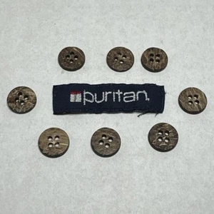 Puritan Hawaiian Shirt Set of 8 Coconut Shell Replacement Buttons - Picture 1 of 5
