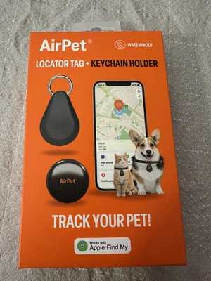 AirPet Locator Tag Holder Pet Tracker Black Lightweight Apple Find My Pet Safety - Image 1 of 2