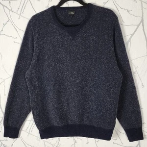 J. Crew melierter marineblauer Pullover aus 100 % Kaschmir mit Rundhalsausschnitt | Herren L - Bild 1 von 4