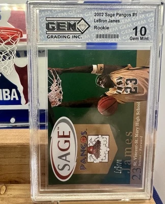 Sage Pango #1 2002 Lebron James Rookie RC gema 10 Foto 1 de 3