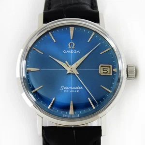 Vintage Omega Seamaster Deville Date Sunburst Blue DIal Herren Stahl Uhr um 1961 - Bild 1 von 12