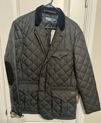 NUEVO Abrigo Blazer Chaqueta Para Hombres Ralph Lauren Talla Grande Acolchado Deportivo NEGRO NUEVO CON ETIQUETAS Foto 1 de 4