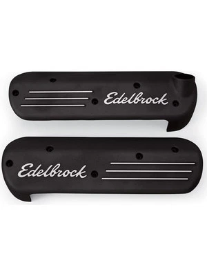 Edelbrock Ignition Coil Covers Aluminium Black Powdercoated Edelbrock Lo (41183) - Image 1 of 4