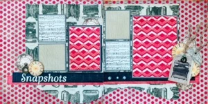 Handmade SNAPSHOTS Typewriters & Clocks Double 12x12 Premade Scrapbook Layout - Picture 1 of 3