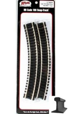 Atlas HO Scale ~ New 2025 ~ Code 100 ~ 15" Radius Curve Track ~ 6 Pieces ~ 831 - Image 1 of 2